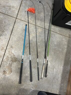 Weavers Riding Crop with Metallic Blue Accent and Black Grip